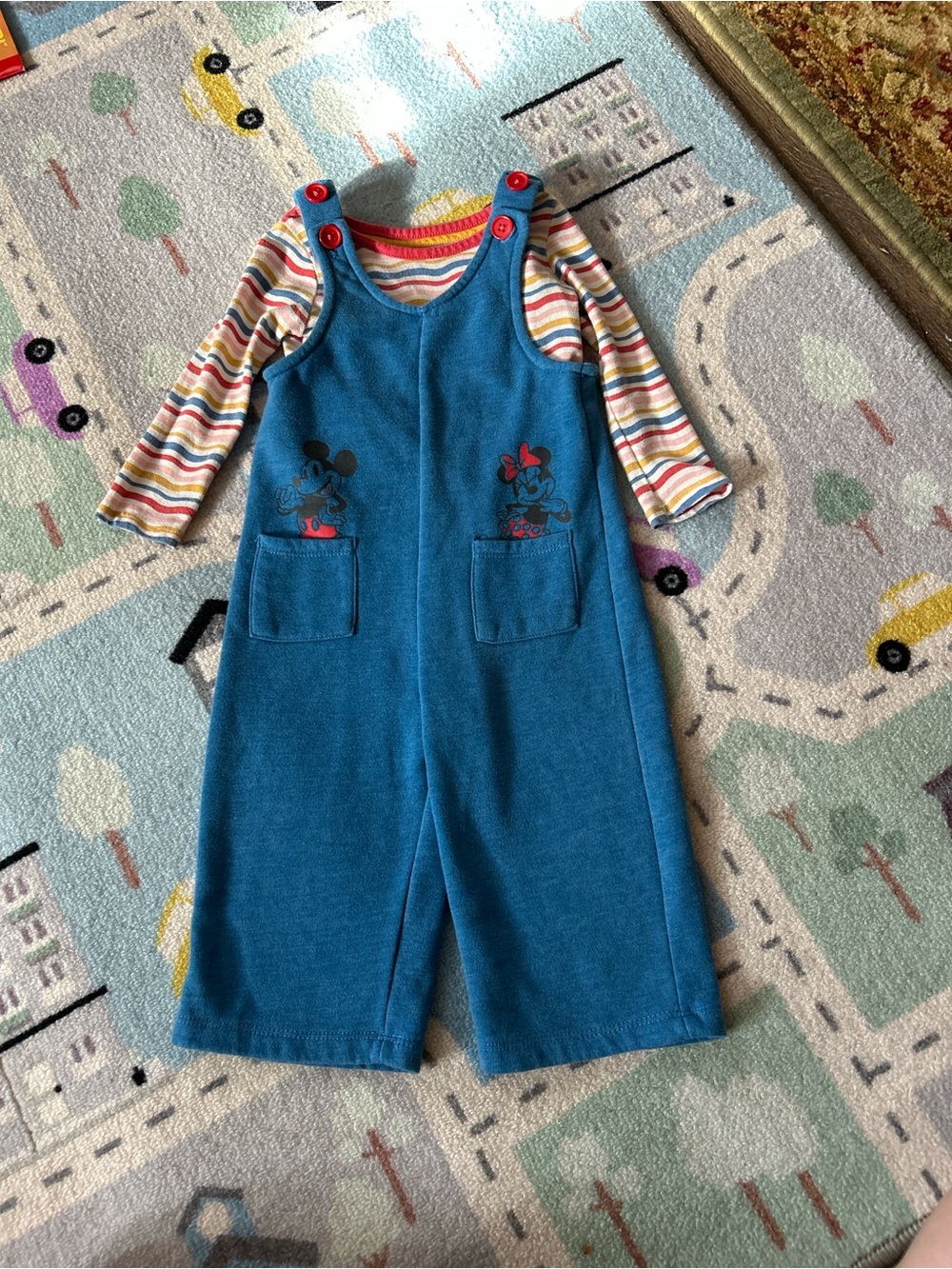 Disney Mickey and Minnie baby girl’s overalls